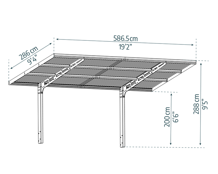 Carport Sydney 286 x 586,5 cm Svart Canopia by Palram